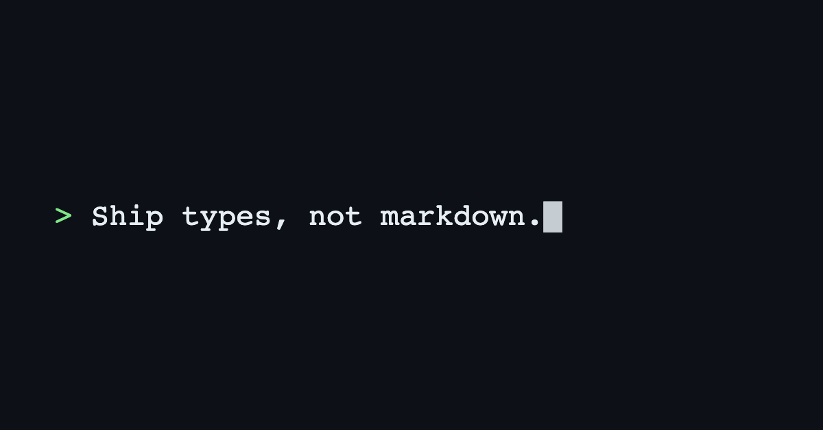 Ship types, not markdown.