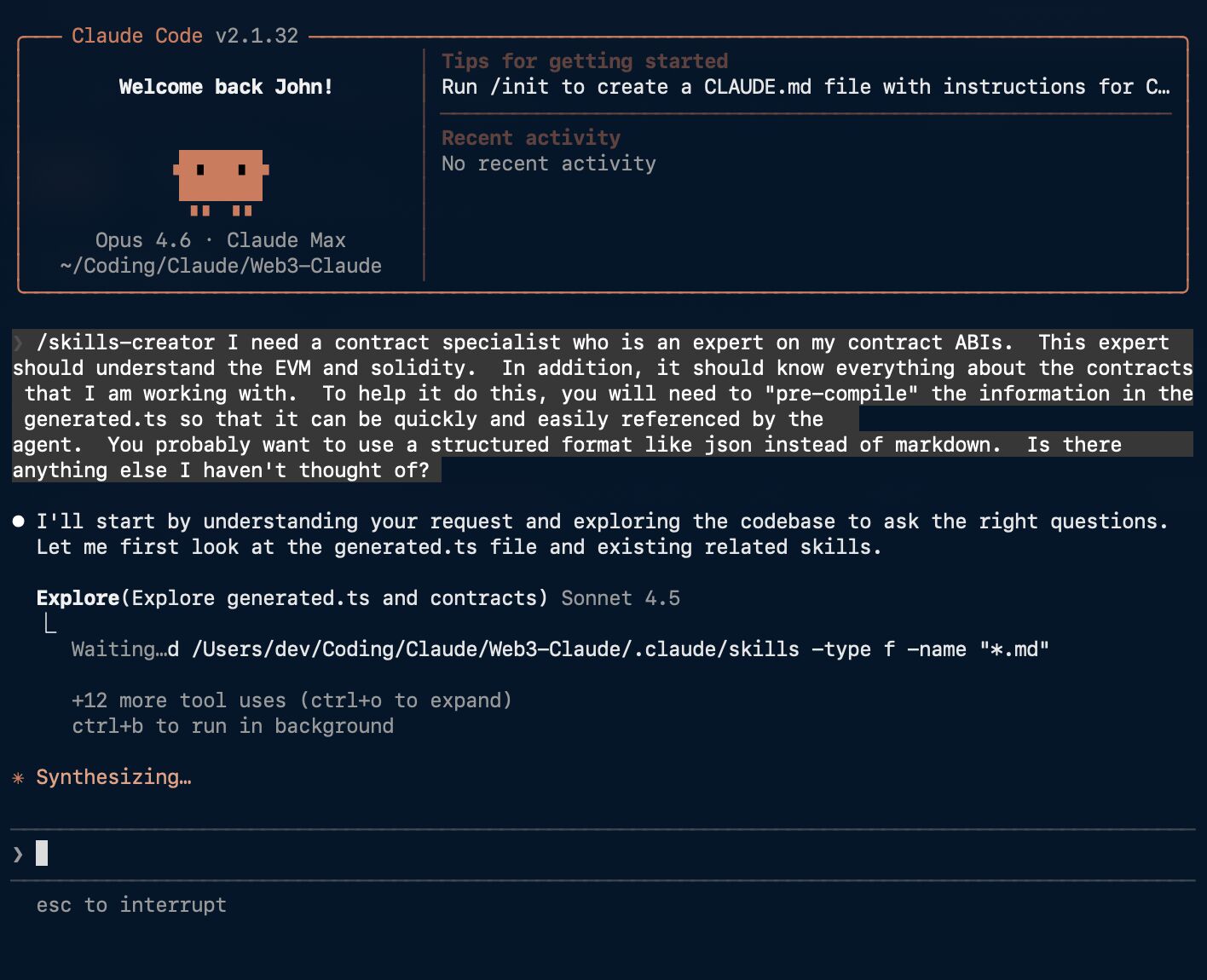 Skills-creator agent in action